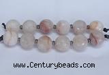 CLS350 7.5 inches 30mm faceted round large pink quartz beads