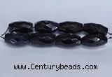 CLS401 7.5 inches 25*45mm faceted rice large black agate beads