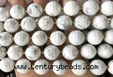 CLS413 15 inches 16mm faceted round white howlite turquoise beads