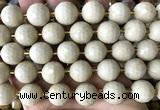 CLS415 15 inches 16mm faceted round white fossil jasper beads