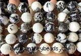 CLS422 15 inches 16mm faceted round black & white jasper beads