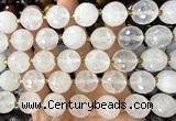 CLS453 15 inches 16mm faceted round Angolan white quartz beads