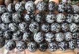 CLS637 15 inches 16mm round snowflake obsidian beads wholesale