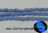 CLU161 15.5 inches 10*14mm rectangle blue luminous stone beads