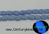 CLU167 15.5 inches 15*20mm rectangle blue luminous stone beads