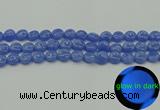 CLU171 15.5 inches 10mm flat round blue luminous stone beads