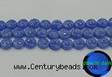 CLU173 15.5 inches 14mm flat round blue luminous stone beads