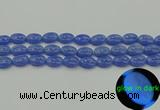 CLU181 15.5 inches 10*14mm oval blue luminous stone beads