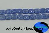 CLU195 15.5 inches 18*18mm square blue luminous stone beads