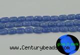 CLU201 15.5 inches 10*14mm rectangle blue luminous stone beads