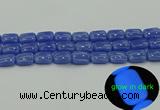 CLU202 15.5 inches 12*16mm rectangle blue luminous stone beads