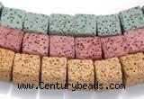 CLV09 14 inches 10mm cubic natural lava loose beads wholesale