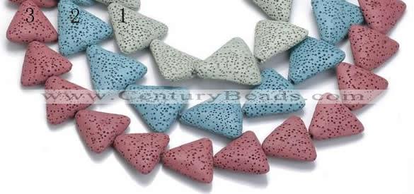 CLV10 14 inches triangle natural lava loose beads wholesale