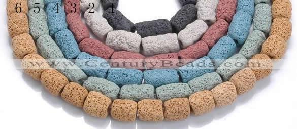 CLV16 14 inches column shape natural lava loose beads wholesale