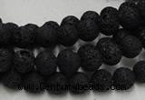 CLV211 15.5 inches 6mm round black natural lava beads wholesale