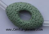 CLV28 16.5 inches 20*32mm oval green natural lava beads wholesale