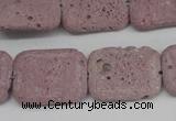 CLV301 15.5 inches 15*20mm rectangle lava beads wholesale