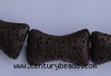 CLV35 15.5 inches 12*20mm pillow-shaped chocolate natural lava beads