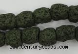 CLV395 15.5 inches 13*13mm nuggets dyed lava beads wholesale