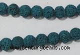 CLV452 15.5 inches 8mm round dyed blue lava beads wholesale