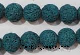 CLV454 15.5 inches 12mm round dyed blue lava beads wholesale