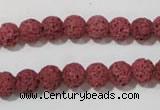 CLV468 15.5 inches 8mm round dyed red lava beads wholesale