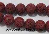 CLV469 15.5 inches 10mm round dyed red lava beads wholesale