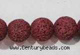 CLV473 15.5 inches 18mm round dyed red lava beads wholesale