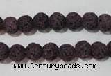 CLV476 15.5 inches 8mm round dyed purple lava beads wholesale