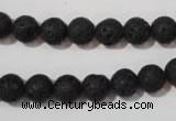 CLV484 15.5 inches 8mm round black lava beads wholesale