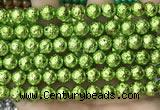CLV556 15.5 inches 10mm round plated lava beads wholesale