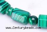 CMA14 8mm round & 10*14mm barrel shape imitate malachite beads