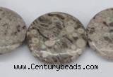 CMB14 15.5 inches 30mm flat round natural medical stone beads