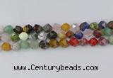 CME109 15.5 inches 12mm faceted nuggets mixed gemstone beads