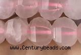 CME201 15.5 inches 7*9mm - 8*10mm pumpkin rose quartz beads