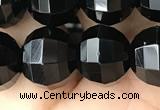 CME243 15.5 inches 10*11mm - 10*12mm pumpkin black quartz beads