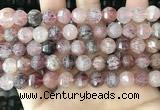 CME252 15.5 inches 7*9mm - 8*10mm pumpkin strawberry quartz beads