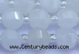 CME341 15 inches 8mm pumpkin blue chalcedony beads