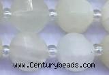 CME357 15 inches 10mm pumpkin white moonstone beads