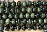 CME429 15 inches 8*12mm pumpkin golden obsidian gemstone beads