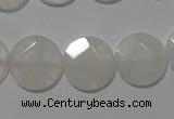 CME50 15.5 inches 15mm faceted coin rose quartz gemstone beads