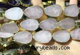 CME506 12 inches 18*28mm - 20*30mm flat teardrop rose quartz beads