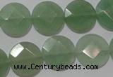 CME52 15.5 inches 15mm faceted coin green aventurine gemstone beads