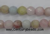 CMG123 15.5 inches 10mm faceted round natural morganite beads