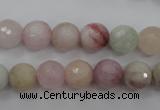 CMG124 15.5 inches 12mm faceted round natural morganite beads