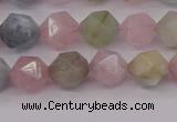 CMG202 15.5 inches 8mm faceted nuggets morganite gemstone beads