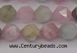 CMG203 15.5 inches 10mm faceted nuggets morganite gemstone beads