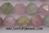 CMG204 15.5 inches 12mm faceted nuggets morganite gemstone beads