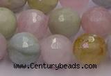 CMG213 15.5 inches 12mm faceted round morganite beads wholesale