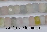 CMG216 15.5 inches 4*7mm faceted rondelle morganite beads